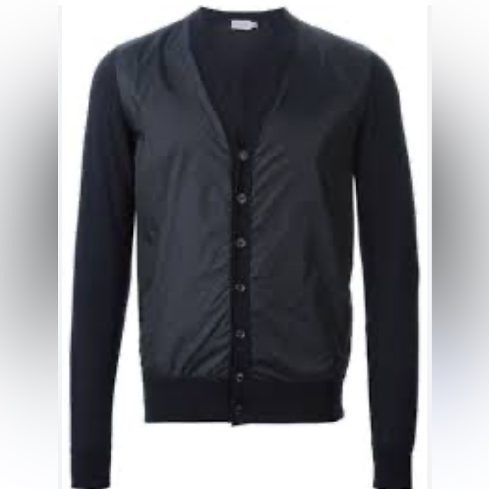 Moncler Maglia Tricot  V-Neck Cardigan Sz S black